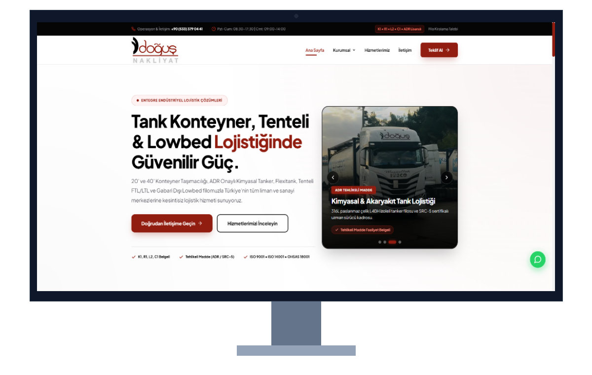 Doğuş Nakliyat Kurumsal Web Portalı